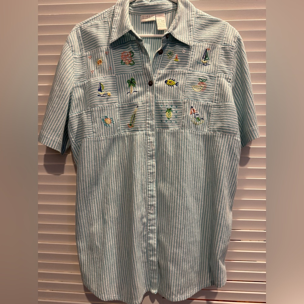 Koret Green Casual Button Down Shirt